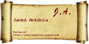 Jankó Antónia névjegykártya